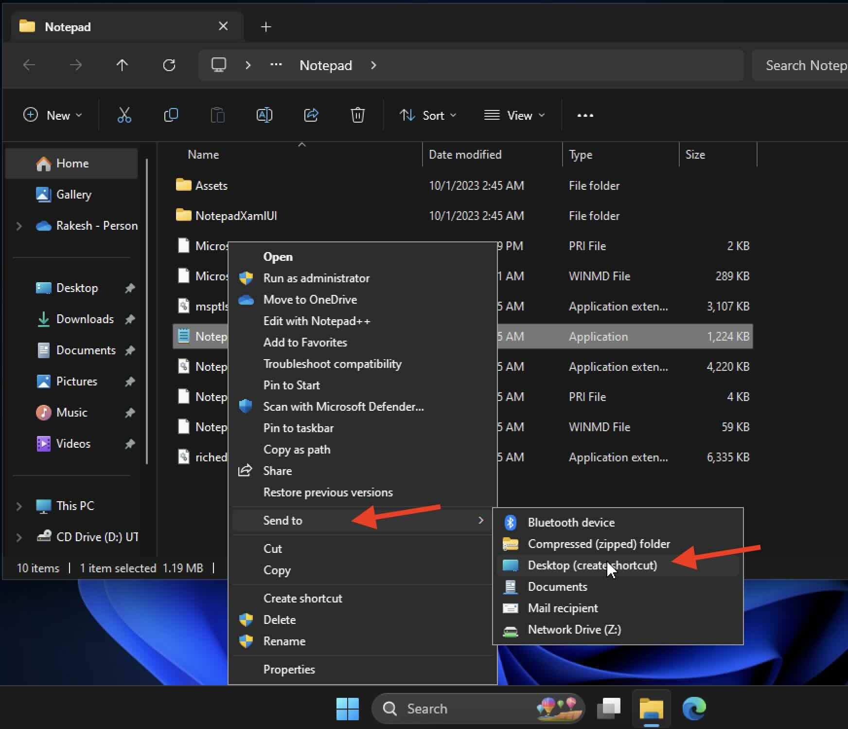 Create Notepad Shortcut Windows 11 Desktop